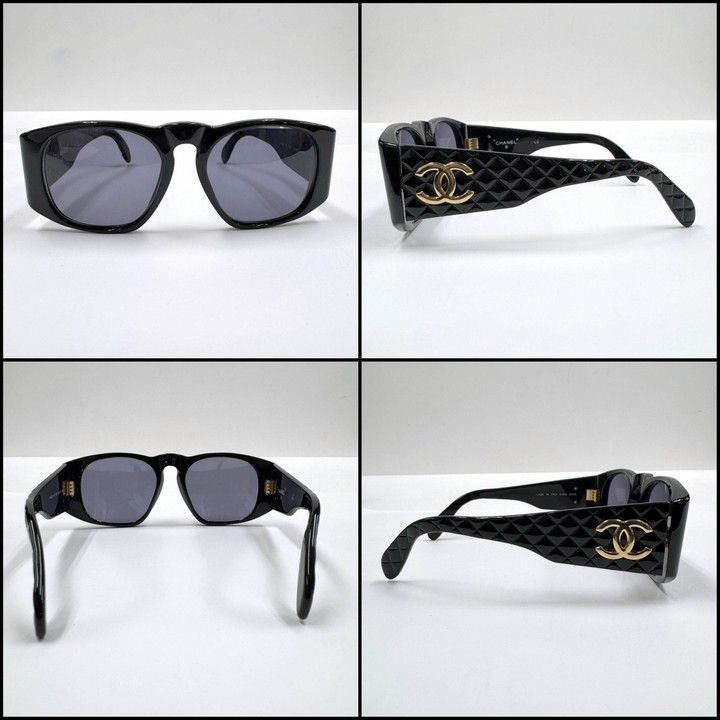 CHANEL シャネル サングラス マトラッセ×ココマーク ブラック×ゴールド