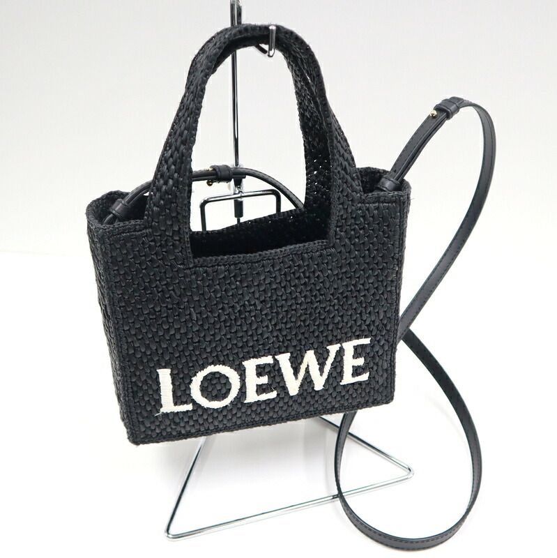 LOEWE ロエベ フォント トート スモール ラフィア ブラック - メルカリ