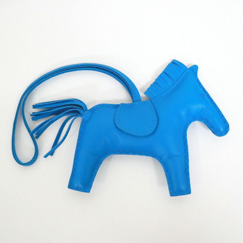 HERMES エルメス ロデオMM バッグチャーム アニョーミロ ブルー