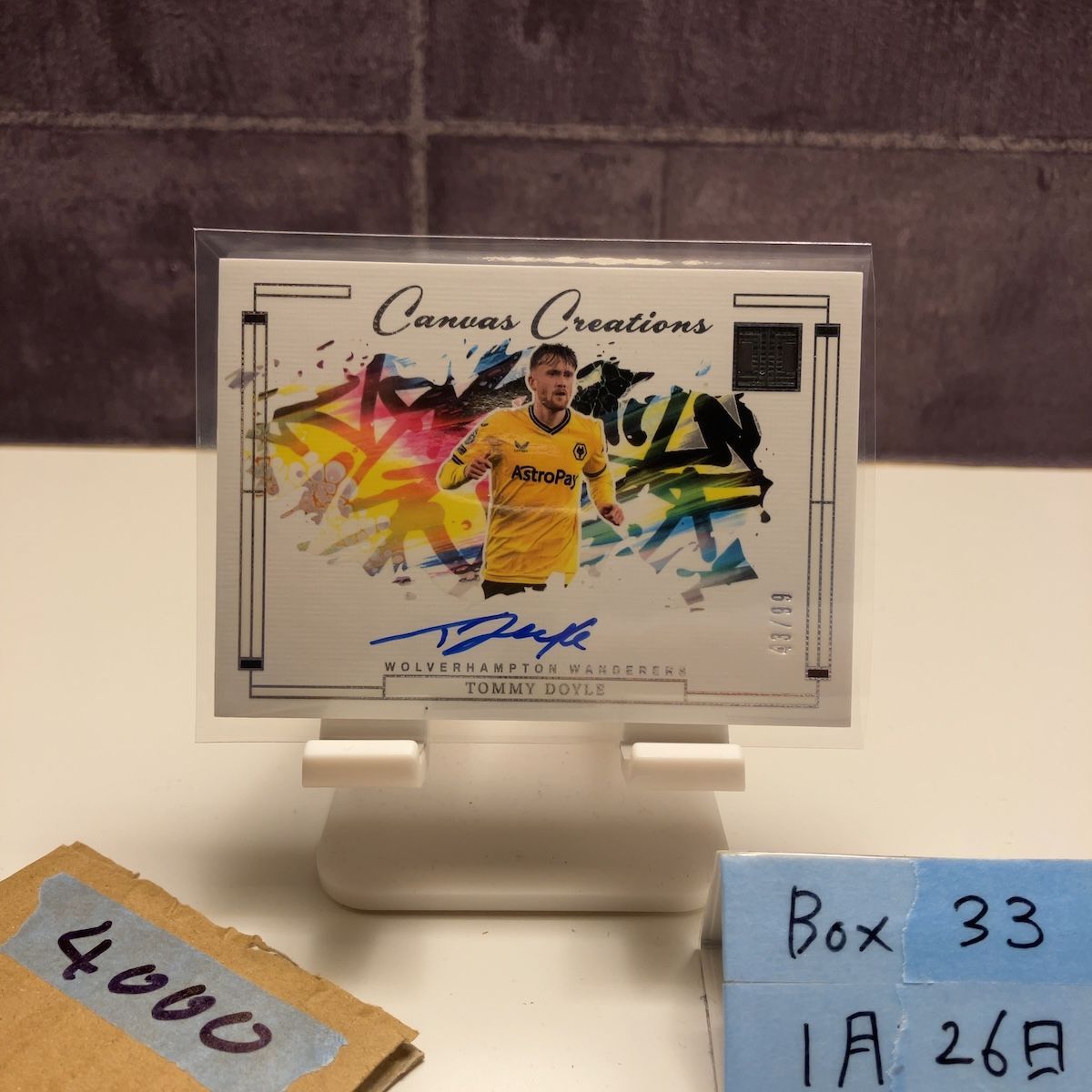 2023-24 Panini Impeccable Premier League Tommy Doyle 43/99 直筆