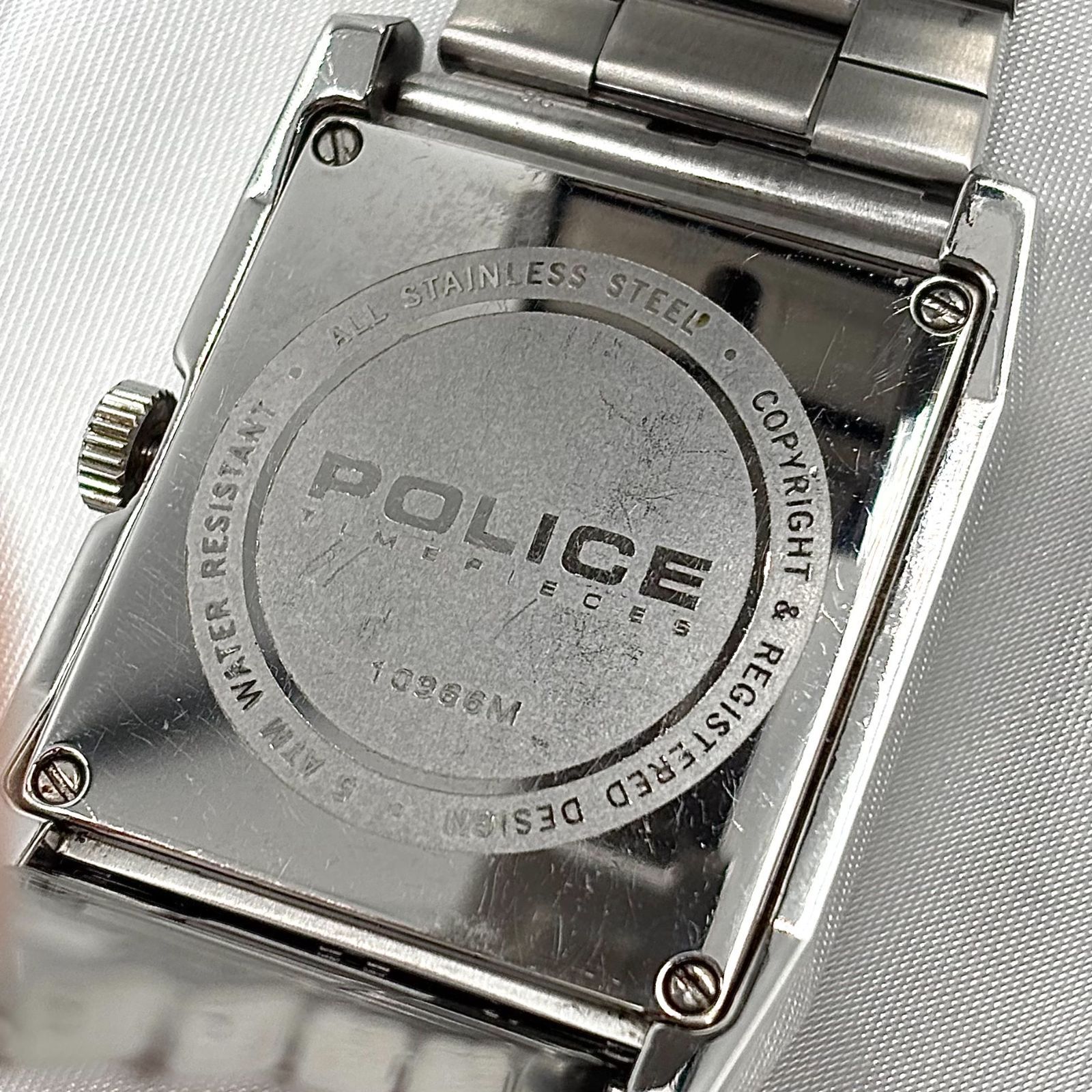 稼働品 POLICE ポリ10966M スメンズ腕時計 紺色文字盤 三針 【公式通販】