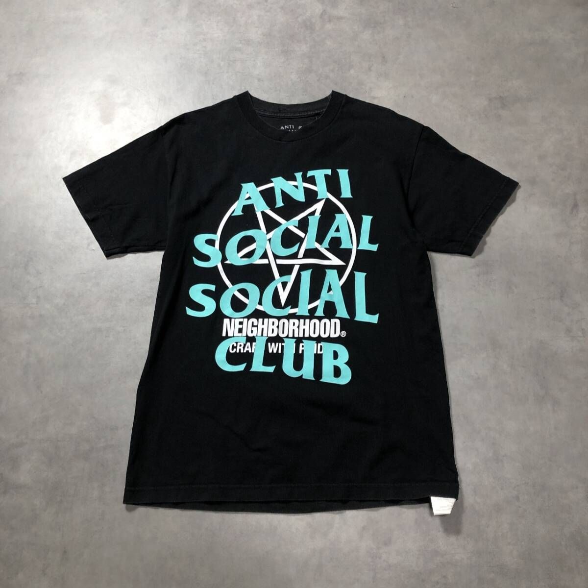 GQ4895◇NEIGHBORHOOD × ASSC：18SS ASSC F&F C-TEE◇M◇ブラック系 