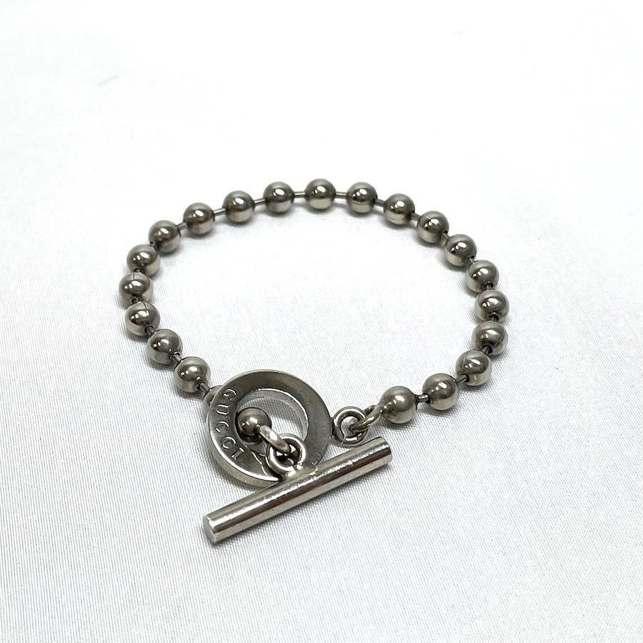 ABランク】GUCCI グッチ ボールチェーンブレスレット シルバー 925