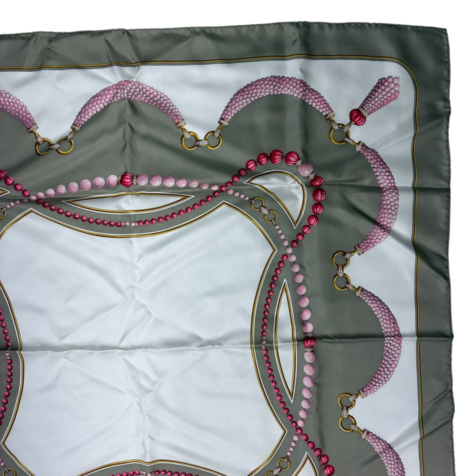 新品同様 Cartier カルティエ スカーフ シルク Must de Cartier マスト