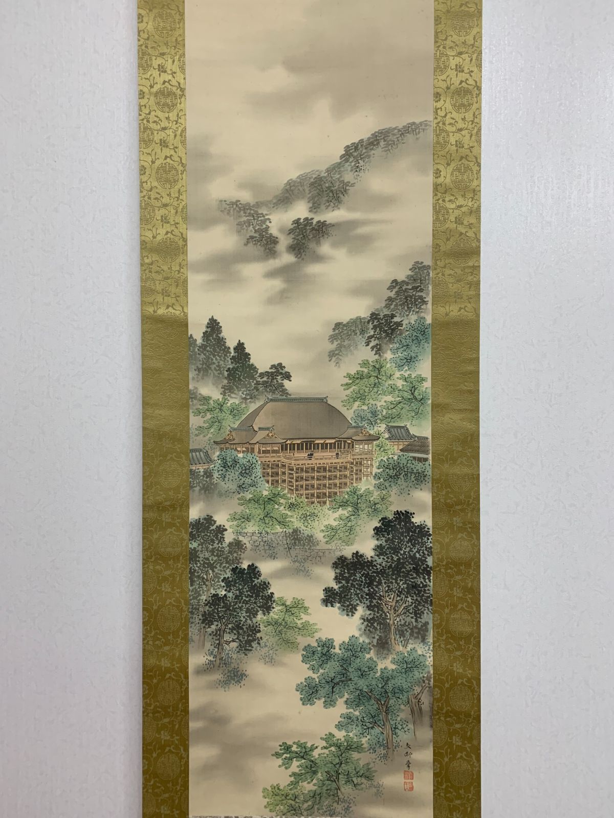 掛け軸】374 小林文邨「夏景清水寺」#茶掛 #掛軸 #古美術 #骨董 #お