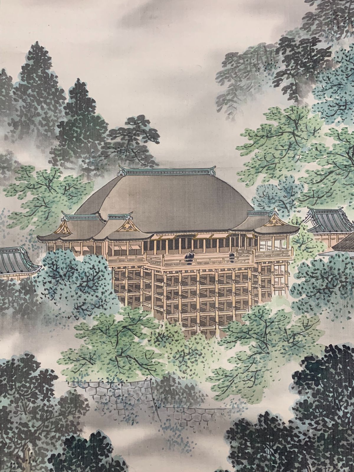 掛け軸】374 小林文邨「夏景清水寺」#茶掛 #掛軸 #古美術 #骨董 #お