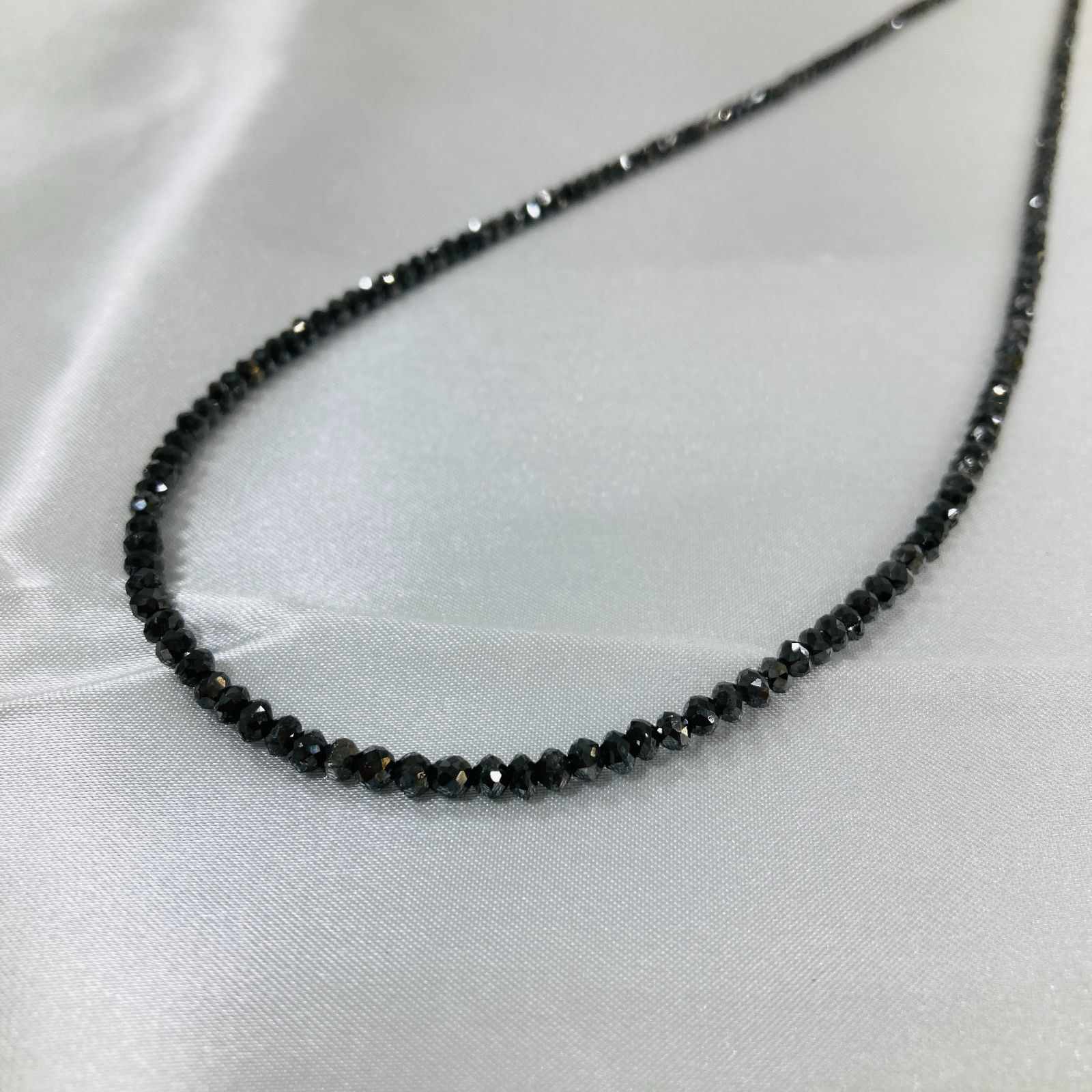 A【ブラックダイヤモンド】K14WG 30.65カラット ネックレス 品質証明書