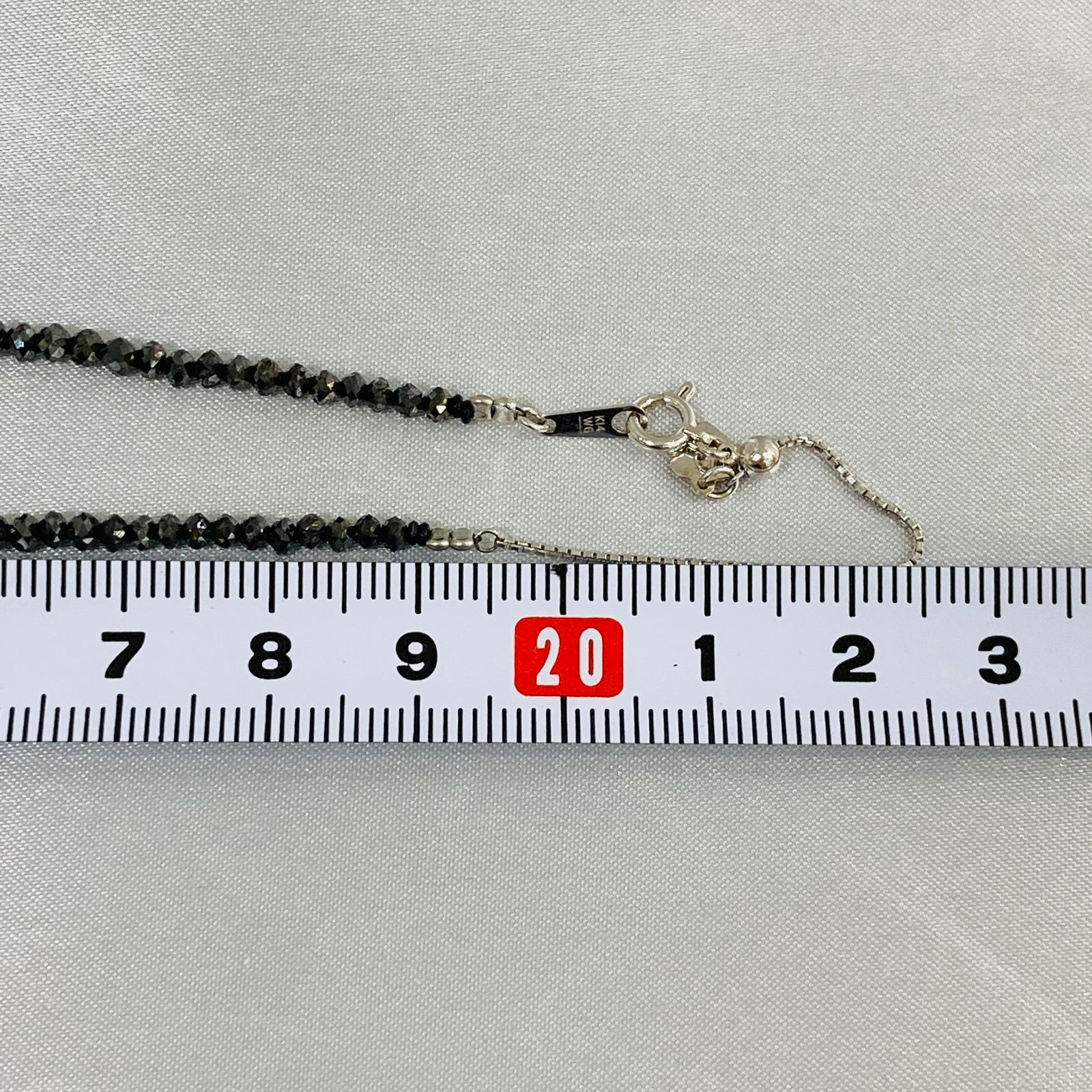 A【ブラックダイヤモンド】K14WG 30.65カラット ネックレス 品質証明書 