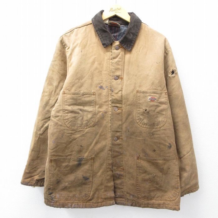 XL/古着 ディッキーズ 長袖 カバーオール メンズ 90年代 90s 襟