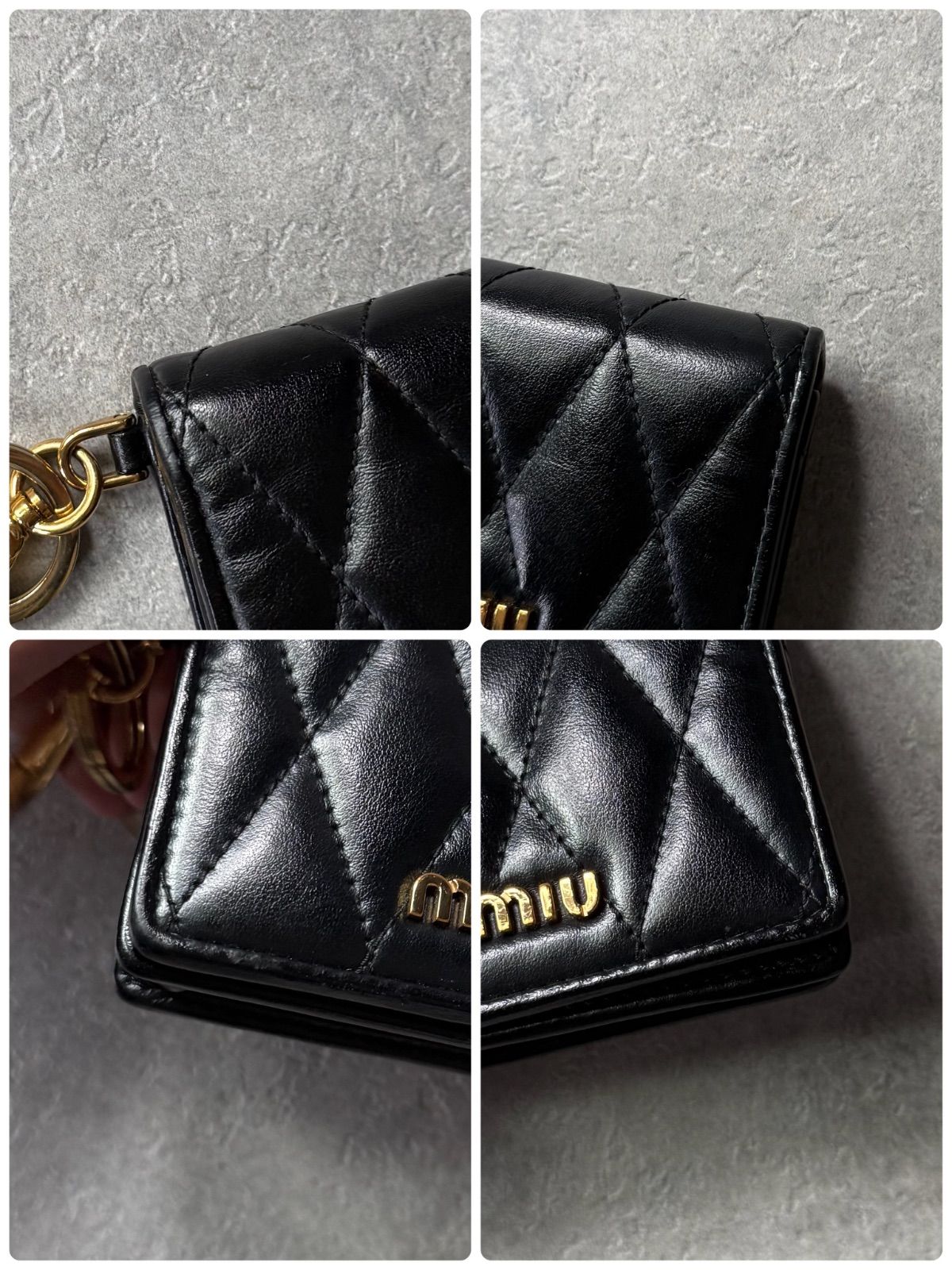 美品 MIU MIU ミュウミュウ マテラッセ キルティング レザー カード