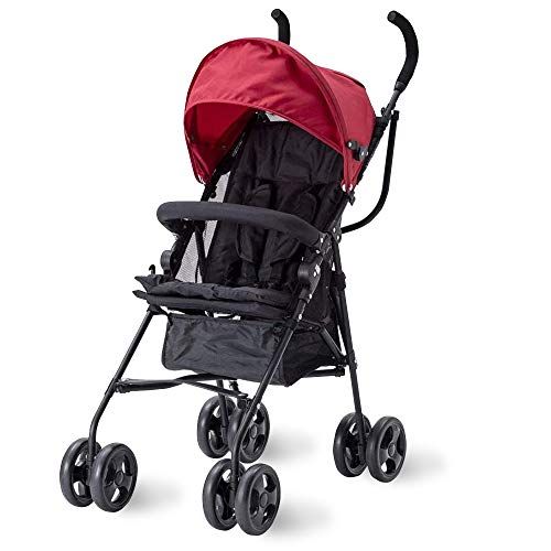 アイリスプラザ ベビーカー おでかけバギー B型 折りたたみ アルミ 軽量 ハイシート 年中使える 大型タイヤ 日よけカバー レッド 7か月~ 88-1038 1個 x 1 ｎ