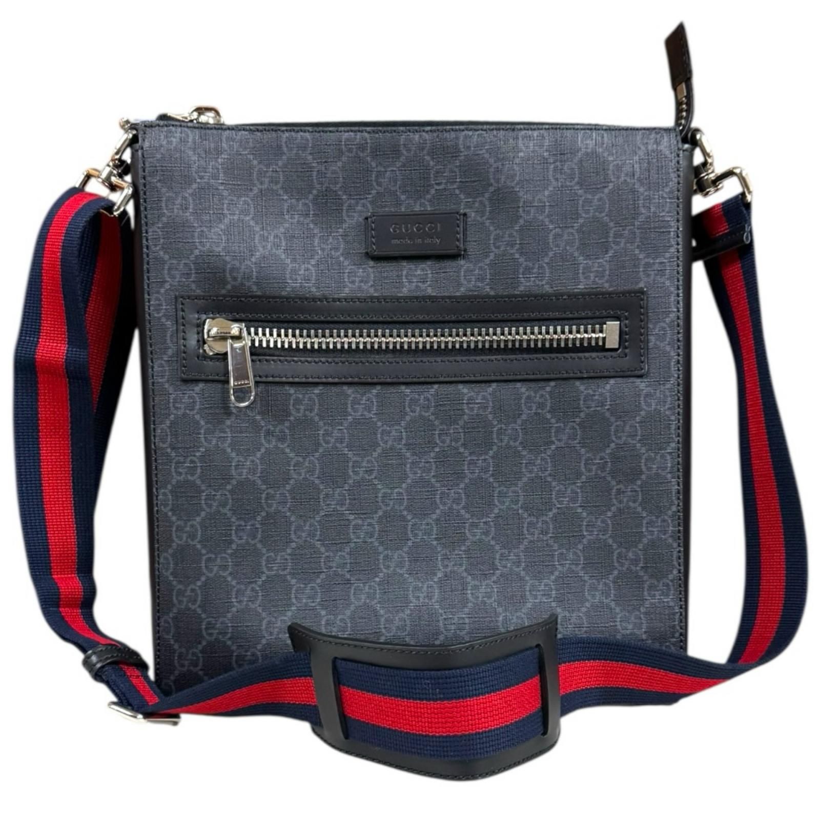 グッチ GGスプリーム ショルダーバッグ GGスプリームキャンバス 474137 グレー レディース GUCCI  中古 グッチ GGスプリーム ショルダーバッグ GGスプリームキャンバス 474137