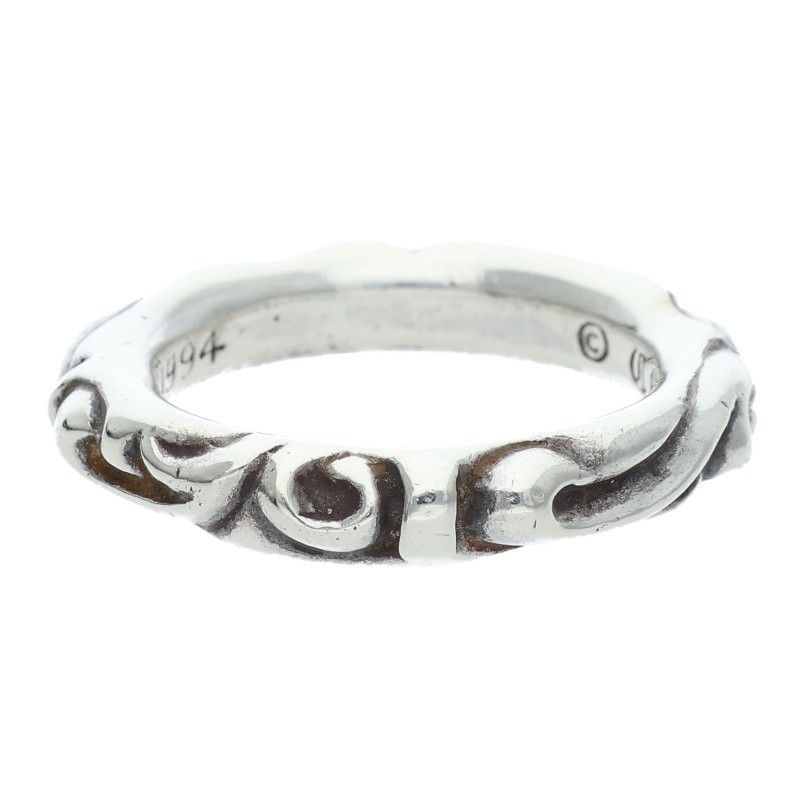 クロムハーツ SCRL BAND/スクロールバンド シルバーリング メンズ 16.5