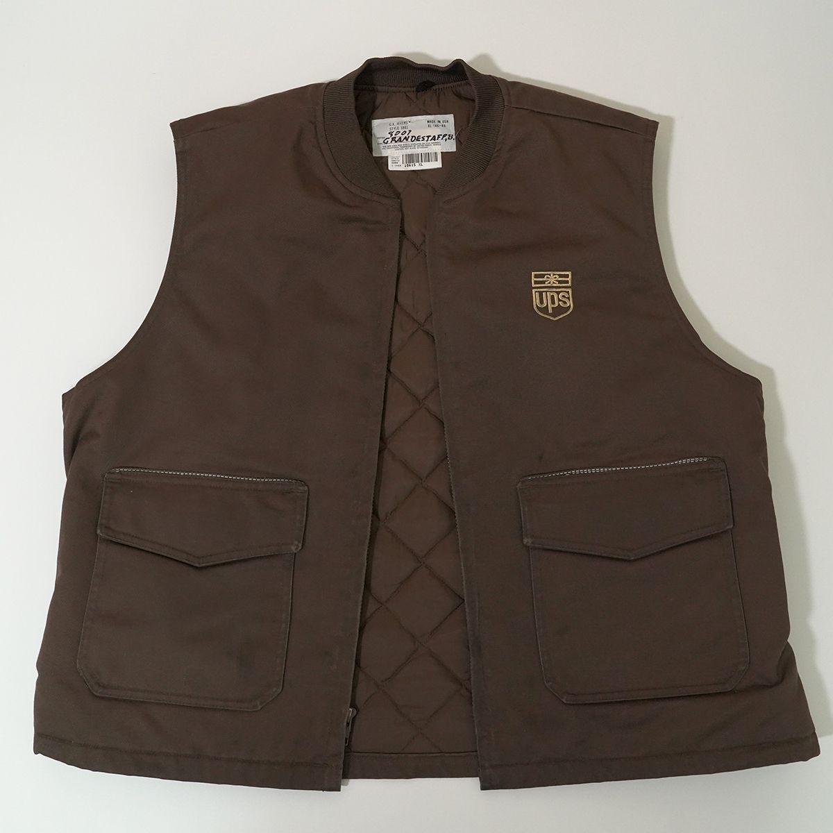 WEAR GUARD UPS ユニフォーム ワークベスト ブラウン リフレクター UPS ユニフォーム ワークベスト G.A.RIVERS USA製 グランドスタッフ