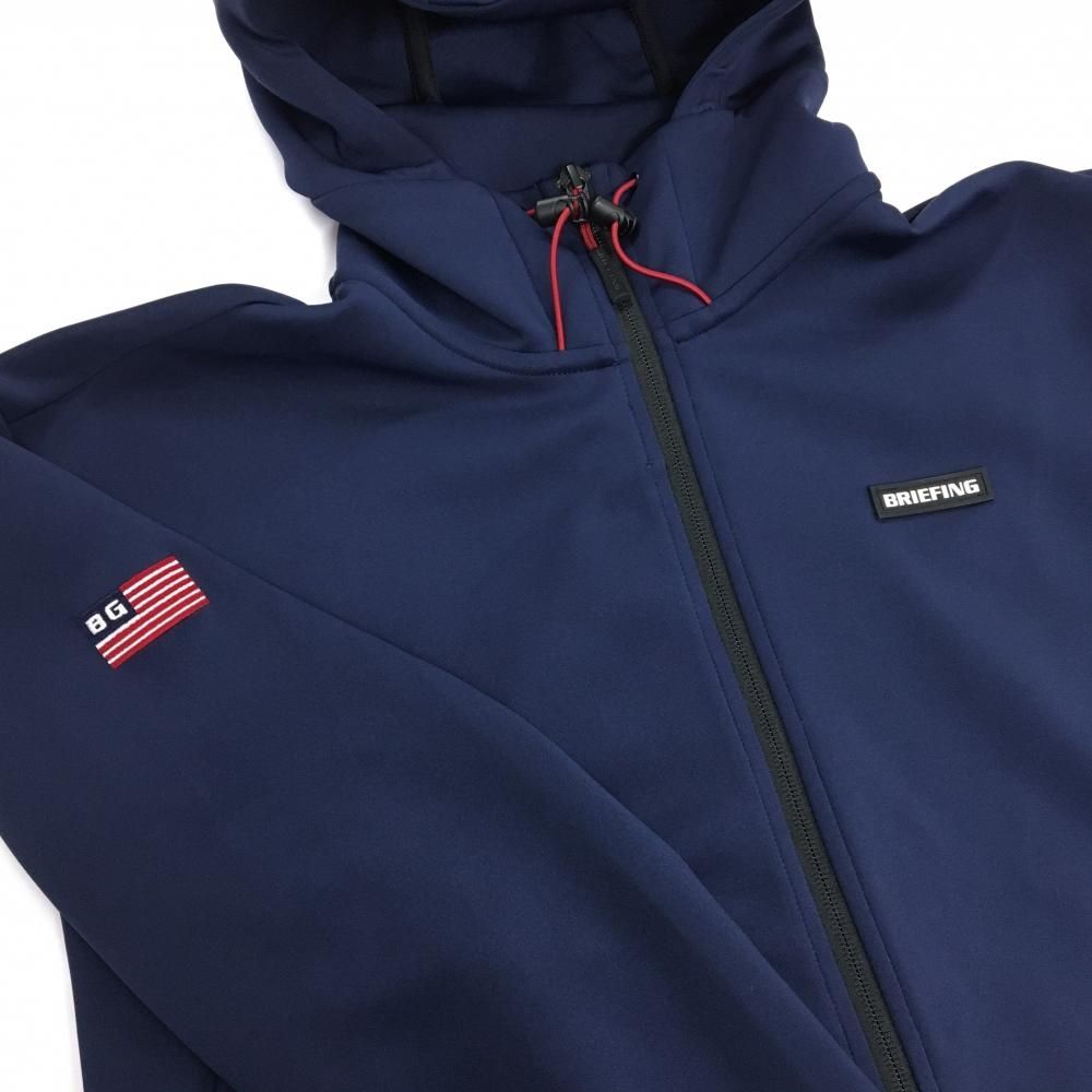 超美品】ブリーフィング ジップパーカー ネイビー 背面立体ロゴ メンズ