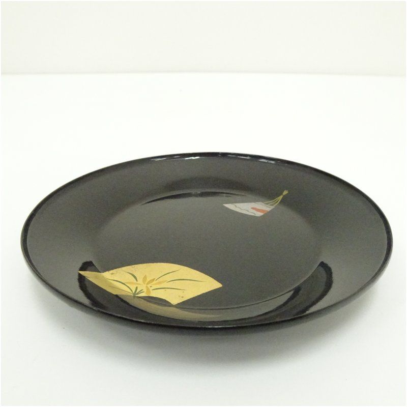 漆塗扇面絵変り銘々皿5客 茶器 菓子器 おしゃれ 和菓子 干菓子 主菓子