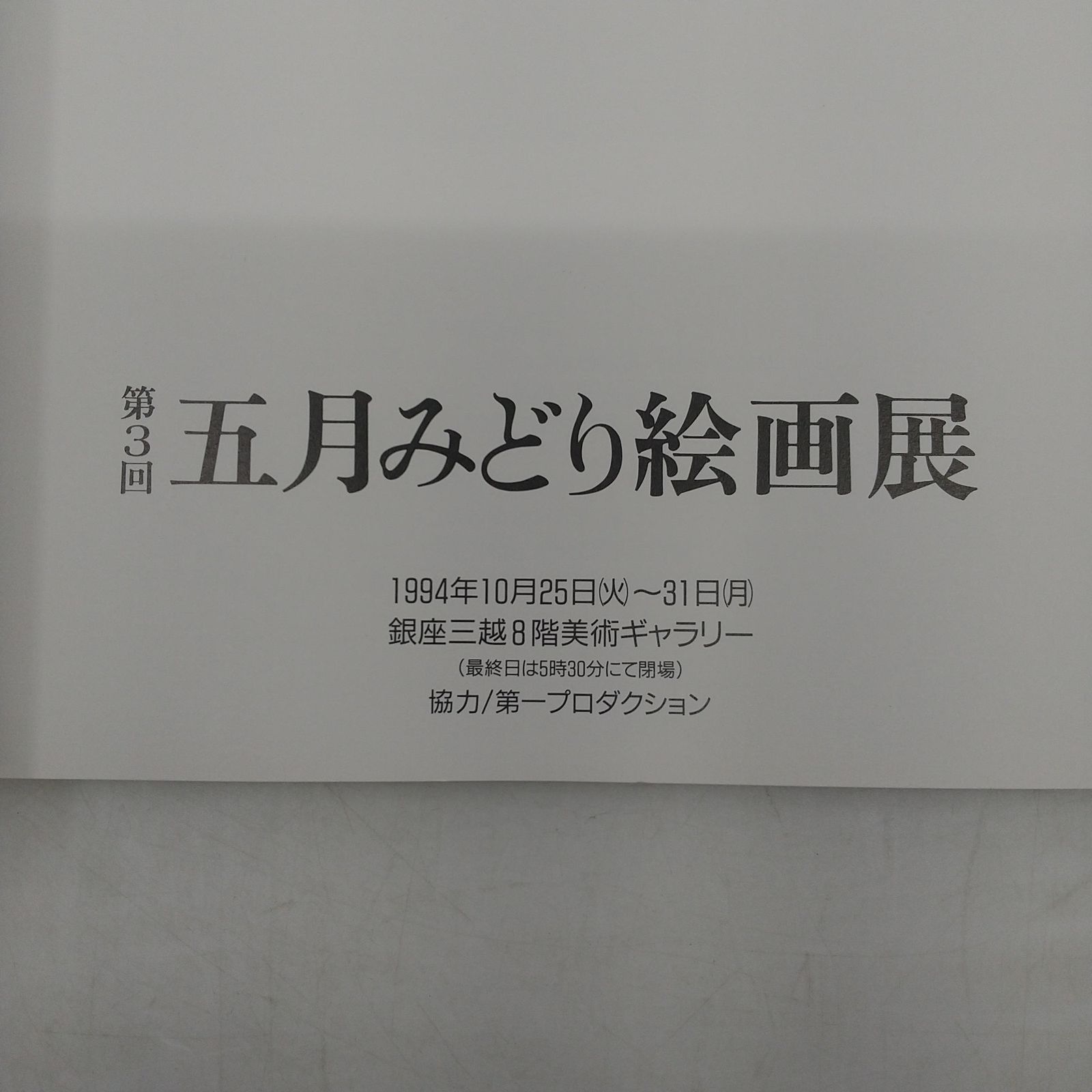 第3回 五月みどり絵画展 図録 画集 大型本 1994年(平成6年)発行 さつき