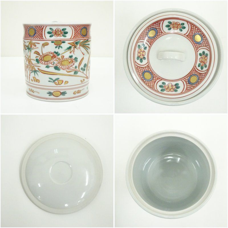 新品】京焼 清水焼 定晴窯 水次 水指 茶道具 金彩 春秋流水もみじ 伝統