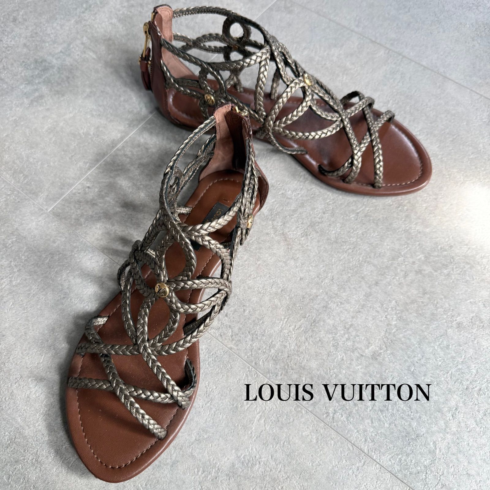 LOUIS VUITTON ルイヴィトン フラットシューズサンダル モノグラム