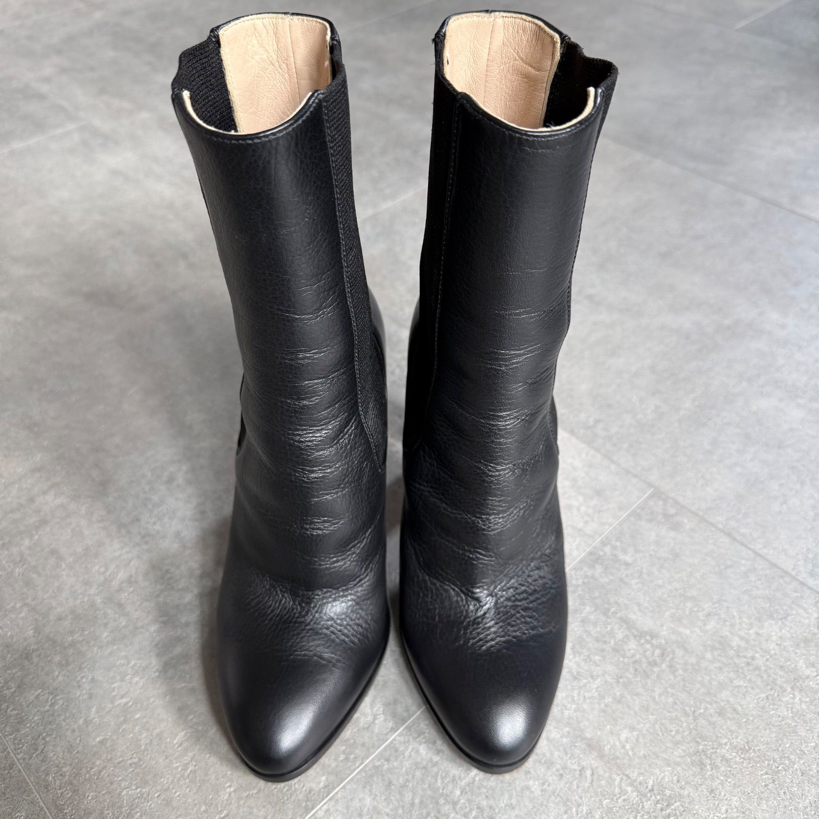 美品 CHANEL シャネル ココマーク サイドゴアブーツ レザー ブラック