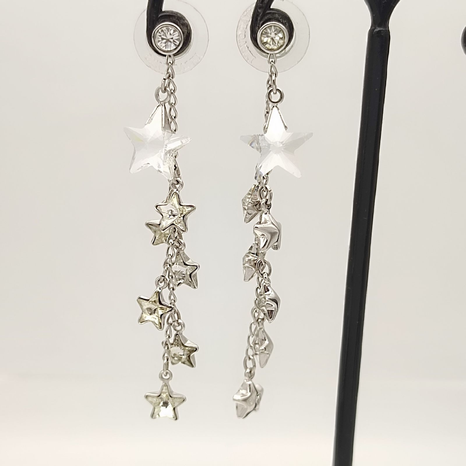 美品】Swarovski スワロフスキー クリスタルスタースイングピアス 