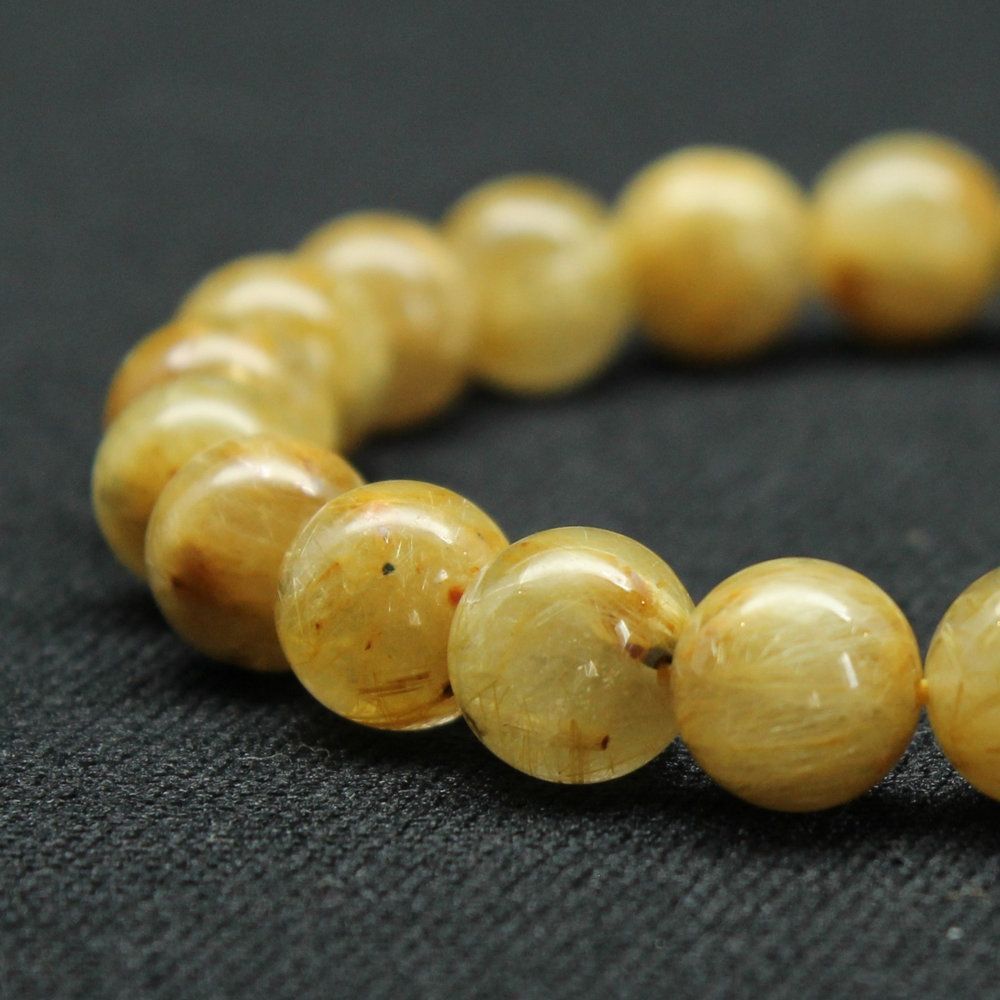 力強さと上品さ】ゴールドルチルクォーツ 太陽放射 一点物 10mm