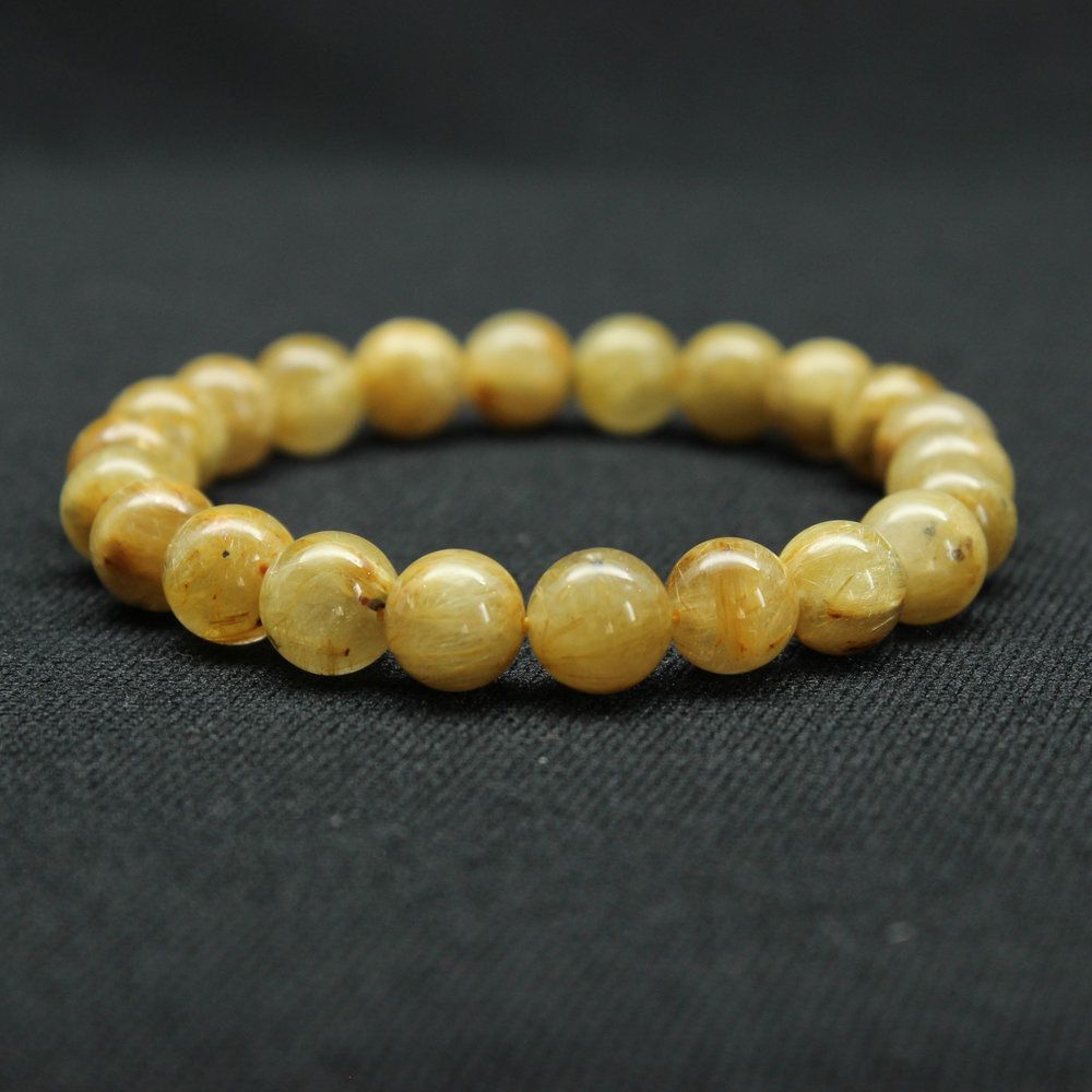 力強さと上品さ】ゴールドルチルクォーツ 太陽放射 一点物 10mm