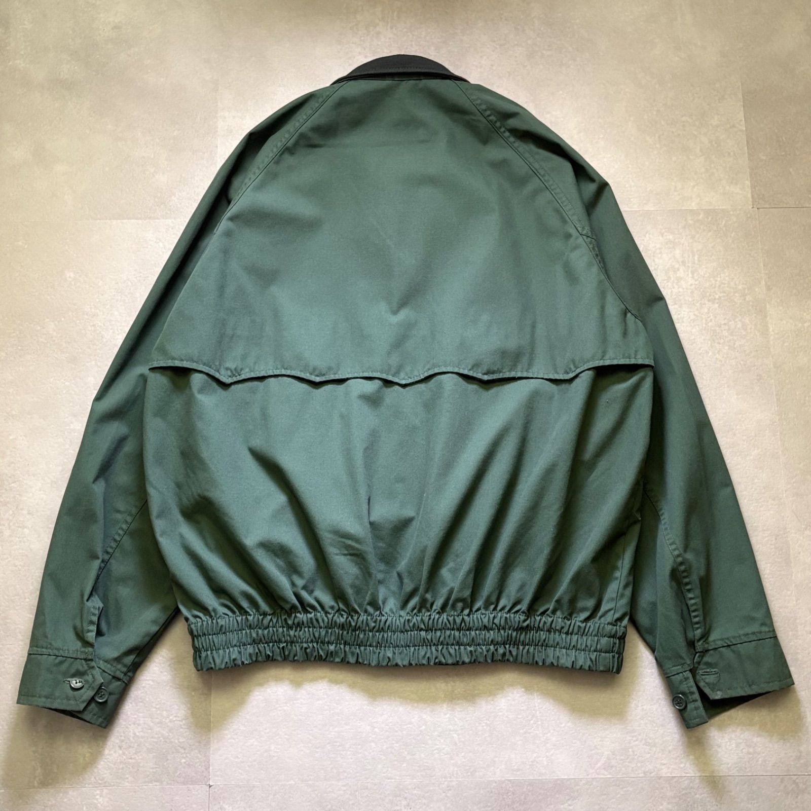VINTAGE スイングトップ ブルゾン L グリーン 緑 裏地チェック 短丈 