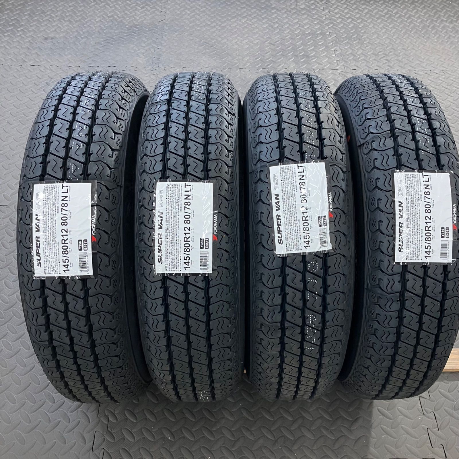 25年製 新品タイヤ 145/80R12 80/78N LT ヨコハマ スーパーバン356(夏