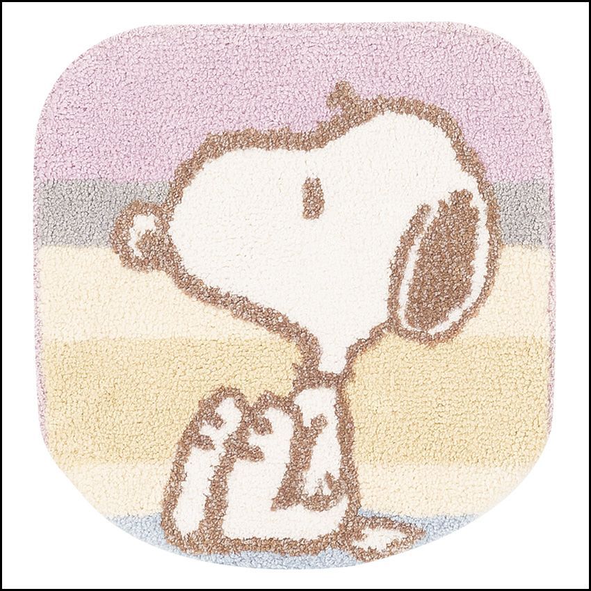 スヌーピー くすみパステル トイレ2点セット トイレマット+兼用フタカバー ピンク SNOOPY PEANUTS 普通便座＆温水洗浄・暖房便座兼用