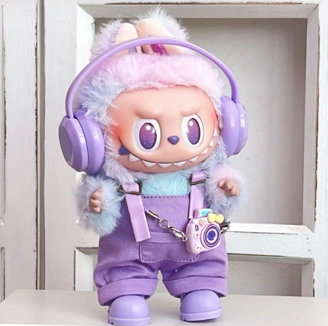 ラブブ服 LABUBU ぬいぐるみ着 ぬい服 ラブブ 着せ替え服 4点セット 紫