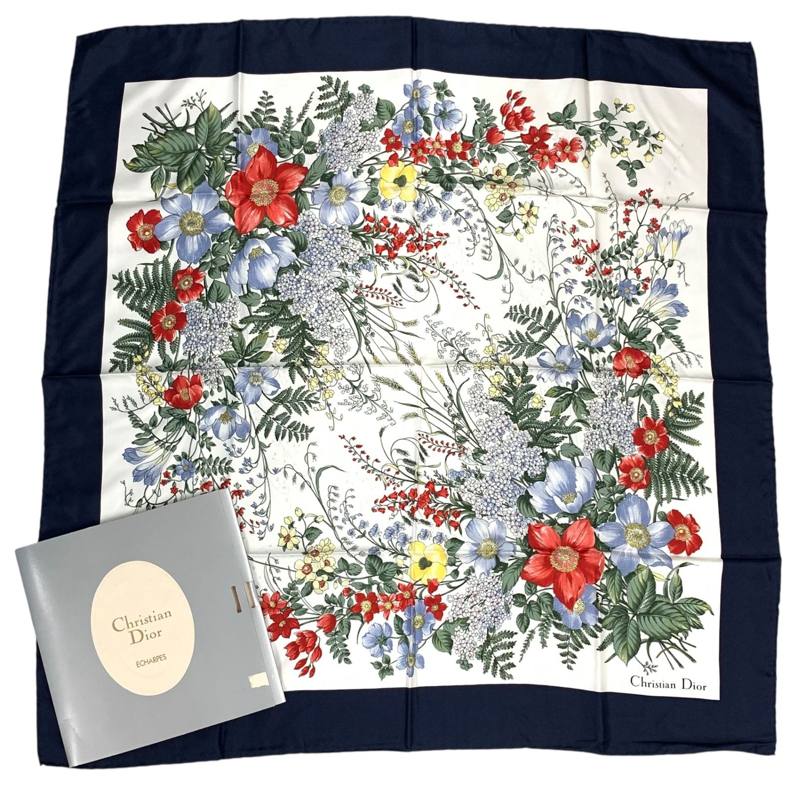 未使用品 Christian Dior クリスチャン ディオール 花柄 スカーフ 
