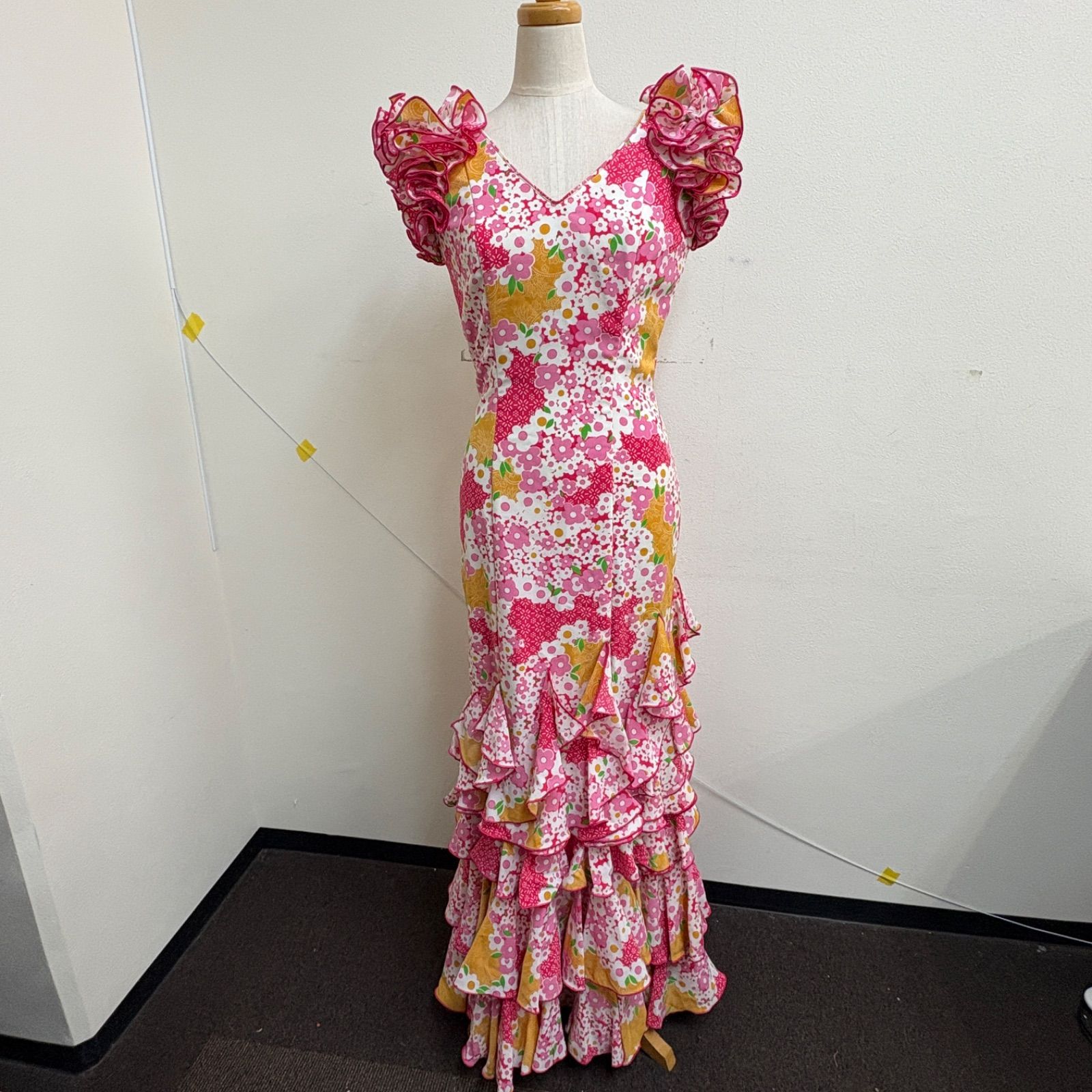 RONEY SEVILLA】 フラメンコ衣装 ドレス ワンピース ピンク 花柄