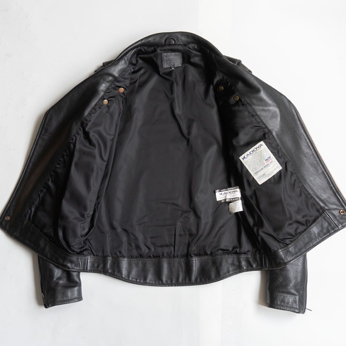 美品/ビッグサイズ】KADOYA【ダブルライダースジャケット】3L レザー 