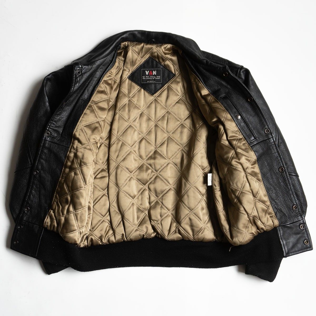 美品】 VAN JAC 【オールレザー スタジャン】M ヴァン ワッペン