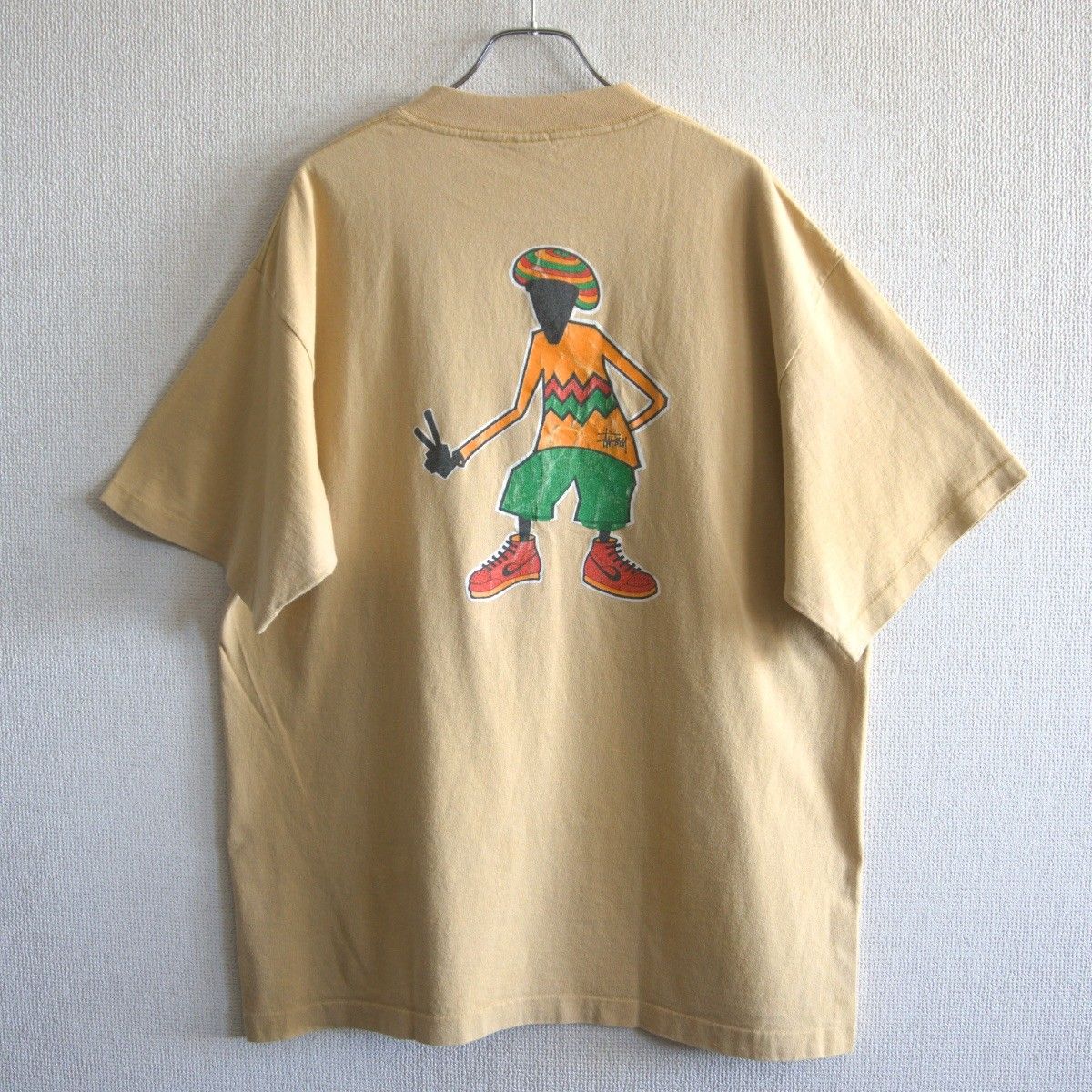 80s/USA製】OLD STUSSY【ラスタマン プリント Tシャツ】XL 