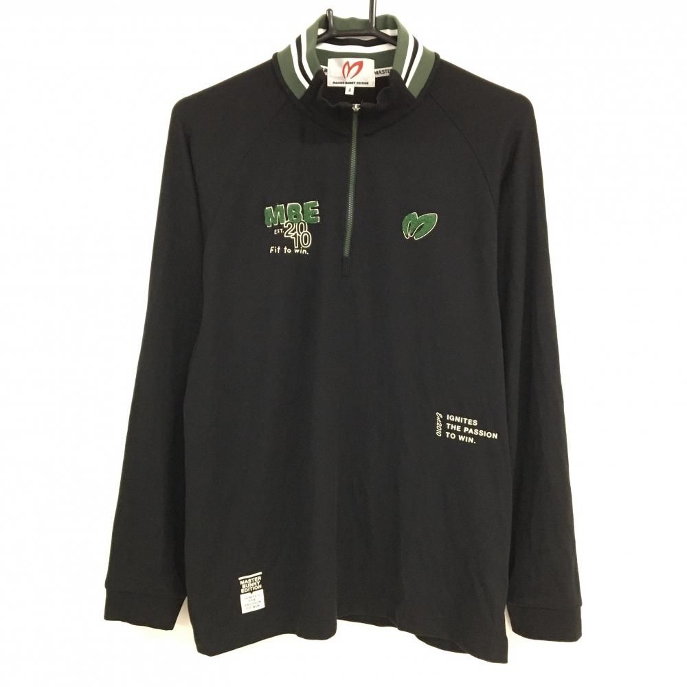 超美品】マスターバニー 長袖ハイネックシャツ 黒×グリーン メンズ 4(M