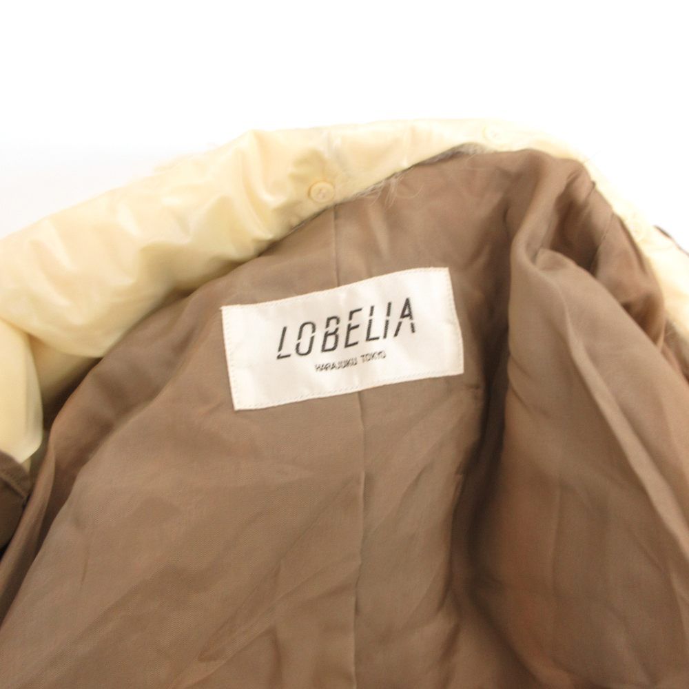 LOBELLA ガウンコート ロング ラムファー フォックス 絹 シルク 13 茶