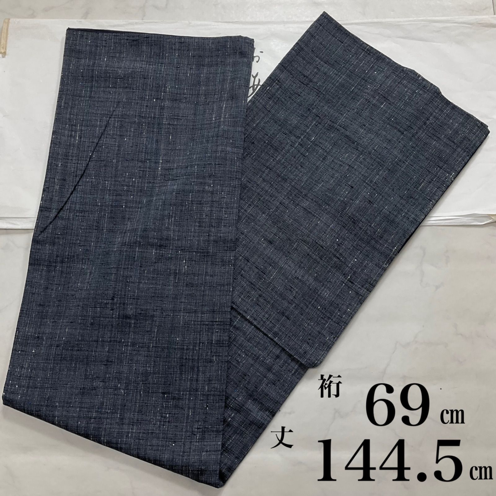 kimomo+one*男前屋*ゆっくりサイズ*美品*残糸織*手紬◆男着物*袷*正絹*keio*裄69丈144.5*