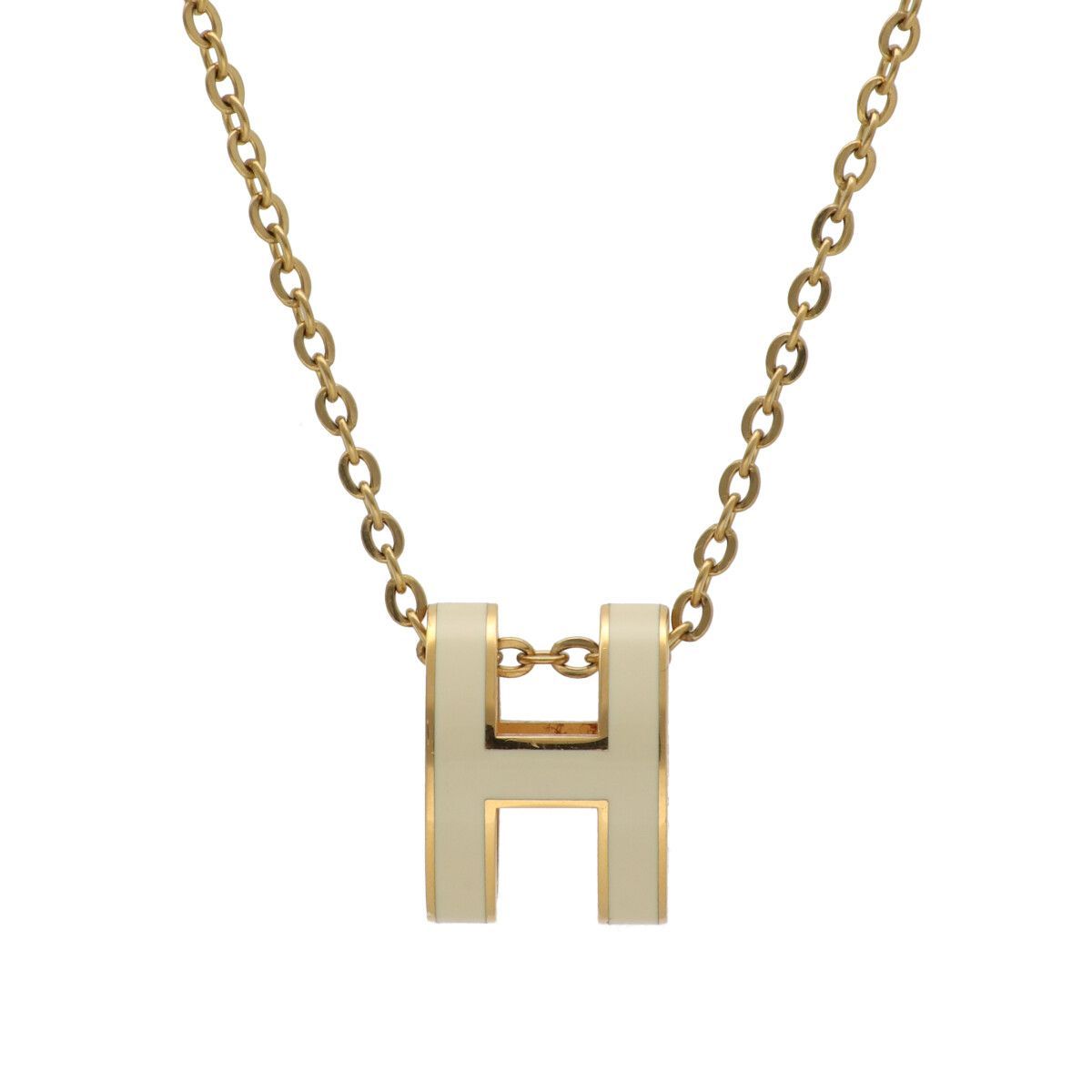 HERMES ゴールド Hモチーフ ネックレス 中古】 HERMES エルメス ポップ アッシュ ネックレス イエローゴールド