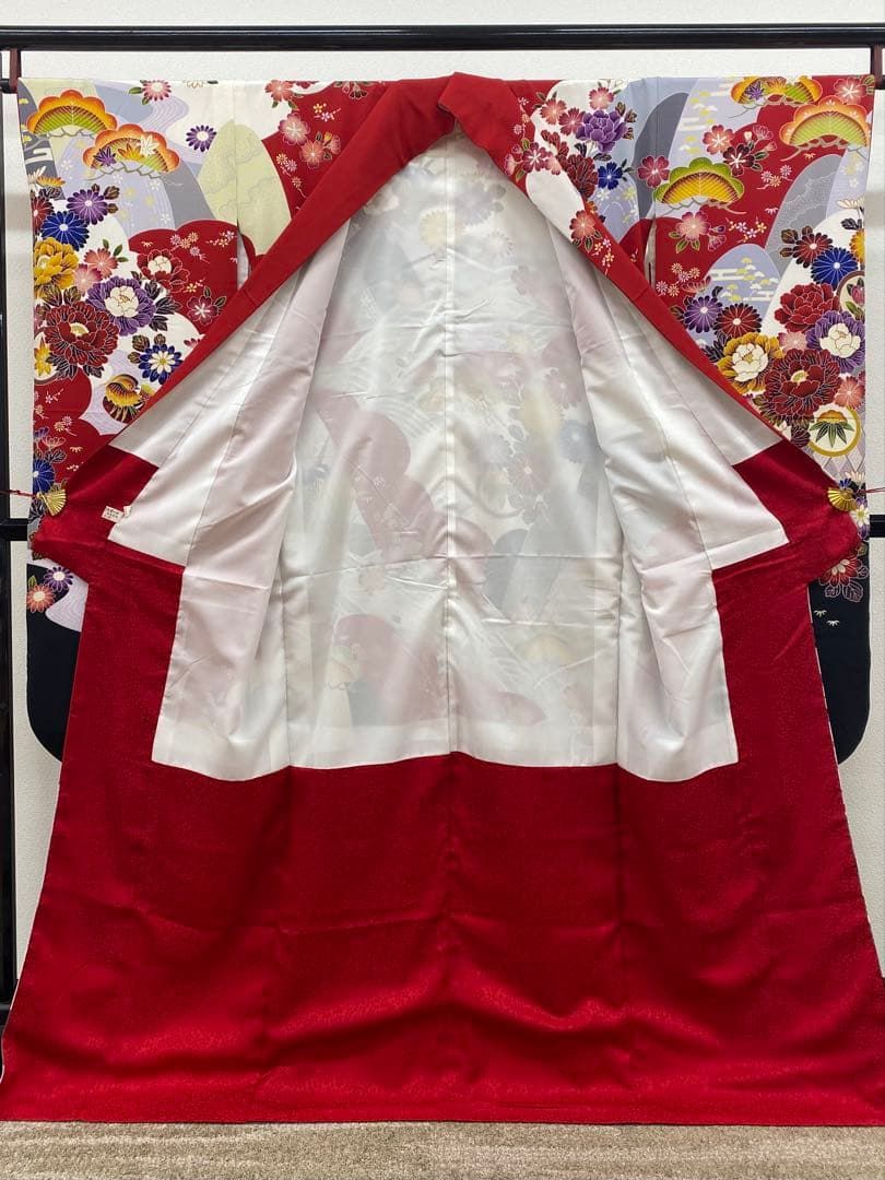振袖 紅型調 ちりめん 身丈167cm 撥水加工済 MO3495 - メルカリ