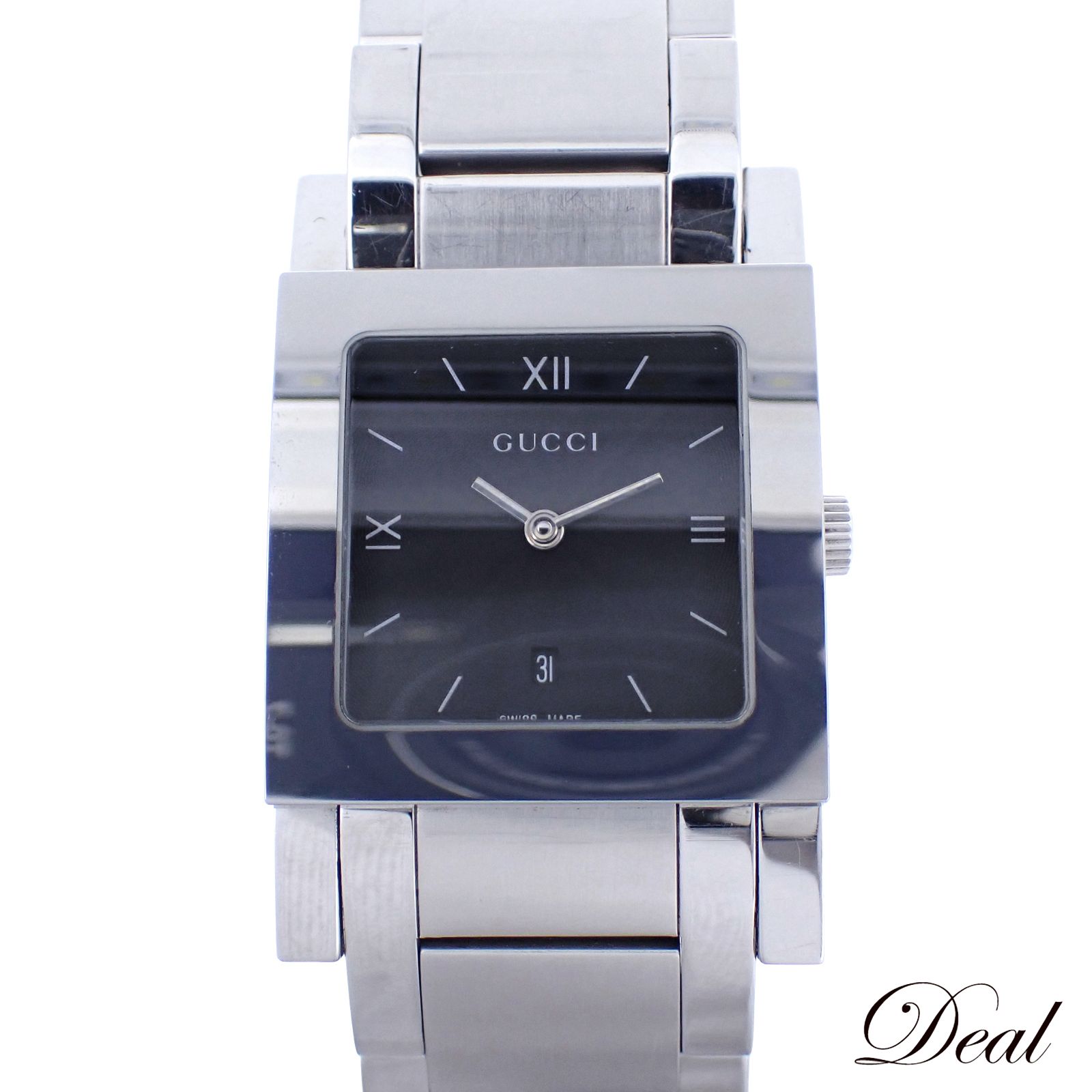 グッチ スクエア フェイス 7900M.1 ブラック クォーツ メンズ 腕時計