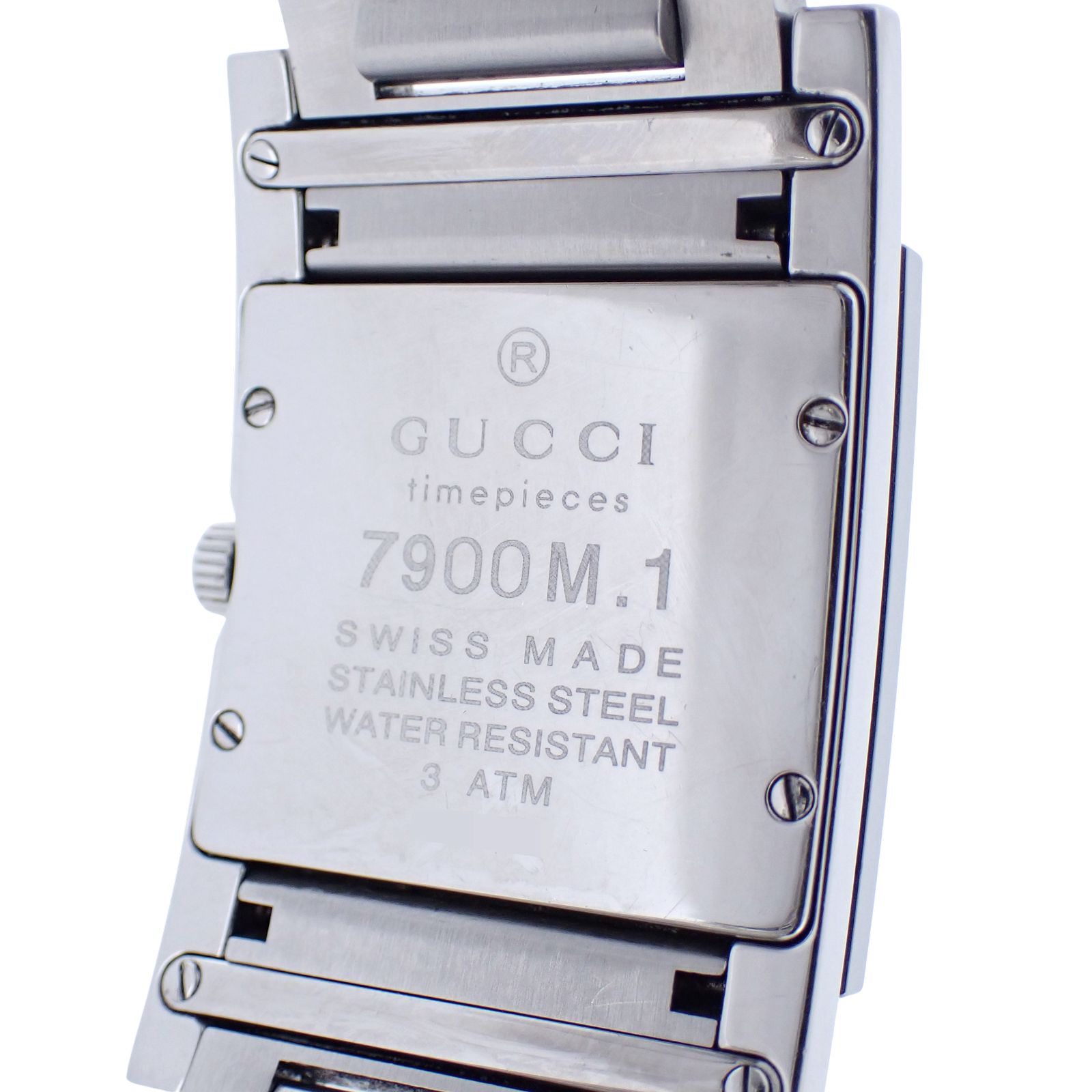 グッチ スクエア フェイス 7900M.1 ブラック クォーツ メンズ 腕時計