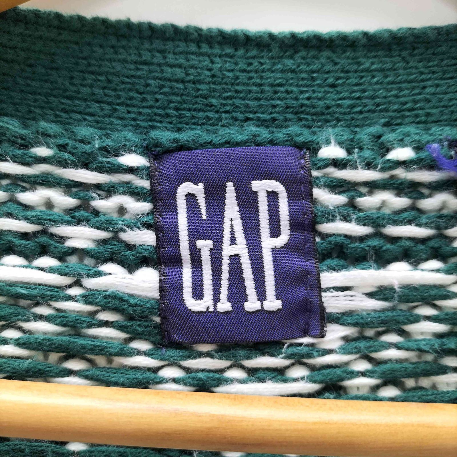 ギャップ Gap 90S OLD デカタグ ノルディック柄 総柄 メタルボタン