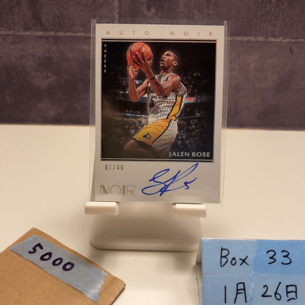 2019-20 Panini Noir Jalen Rose 07/49 直筆サインカード INDIANA