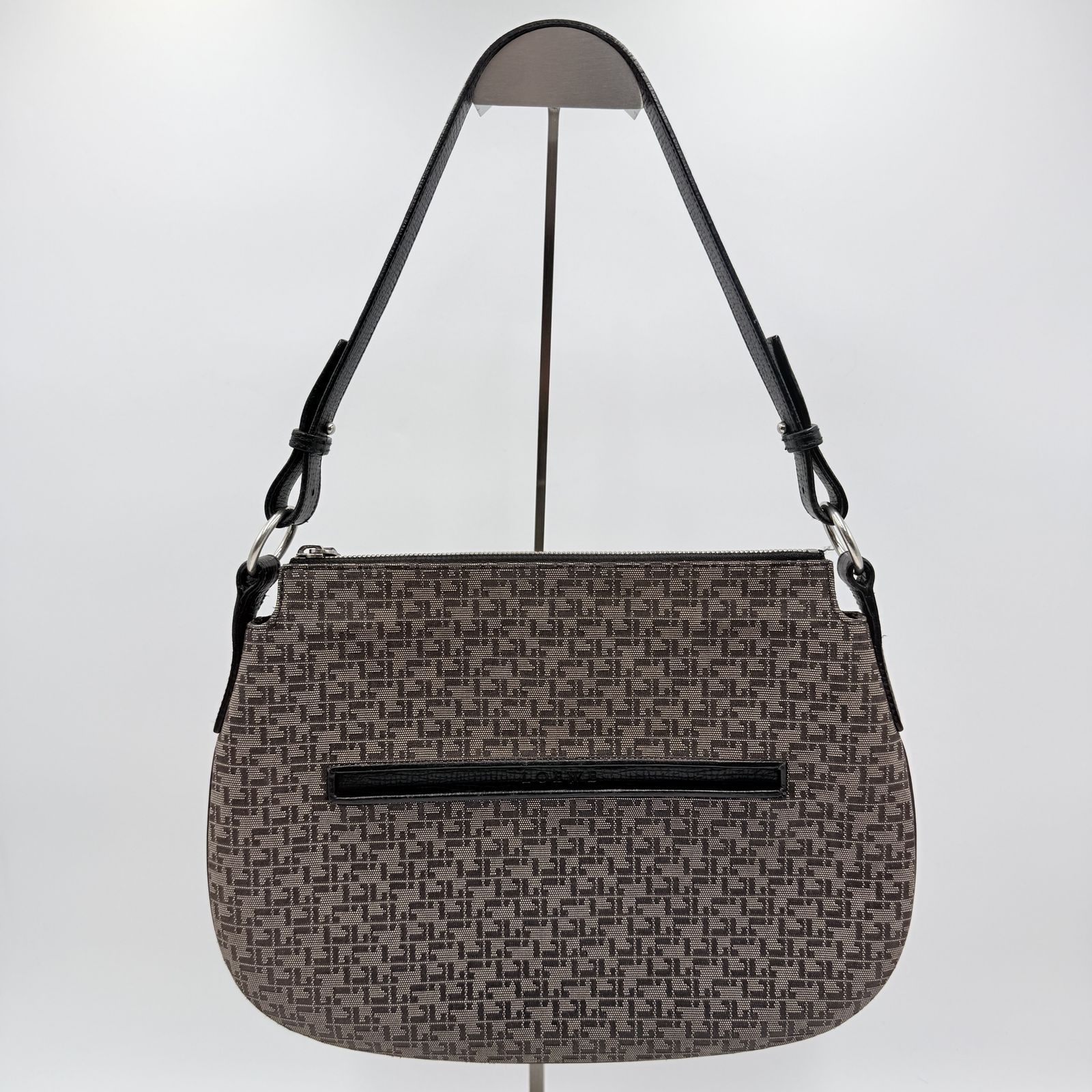 1円 LOEWE ロエベ キャンバス×レザー アナグラム柄 ショルダーバッグ 