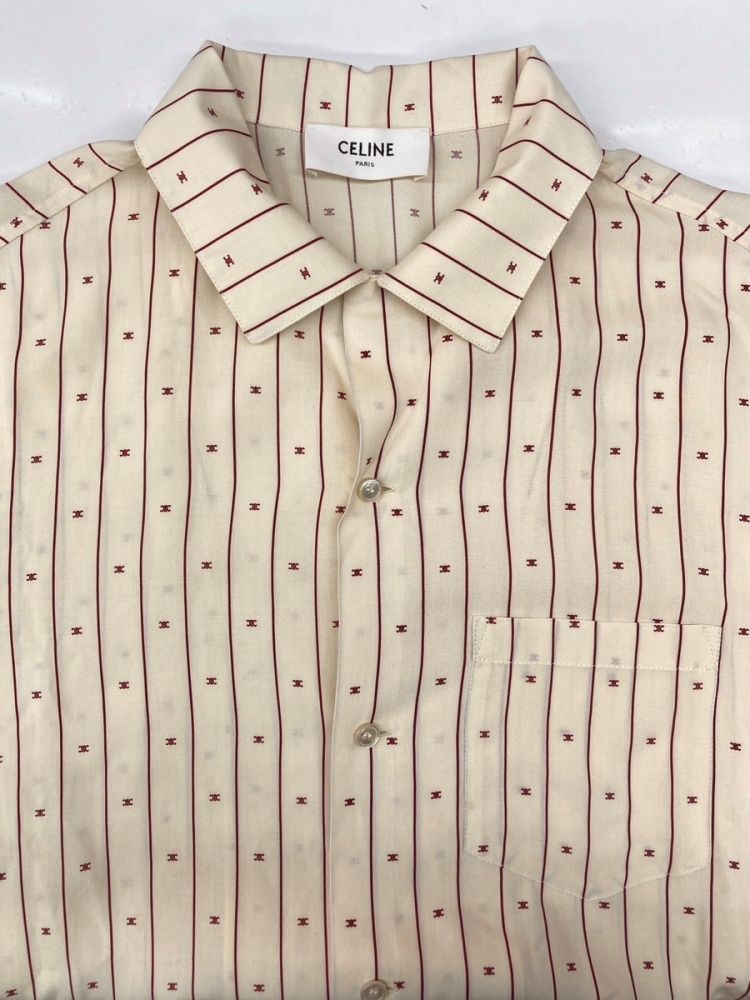 セリーヌ Céline Mini Triomphe Stripe Hawaiian Shirt ミニ