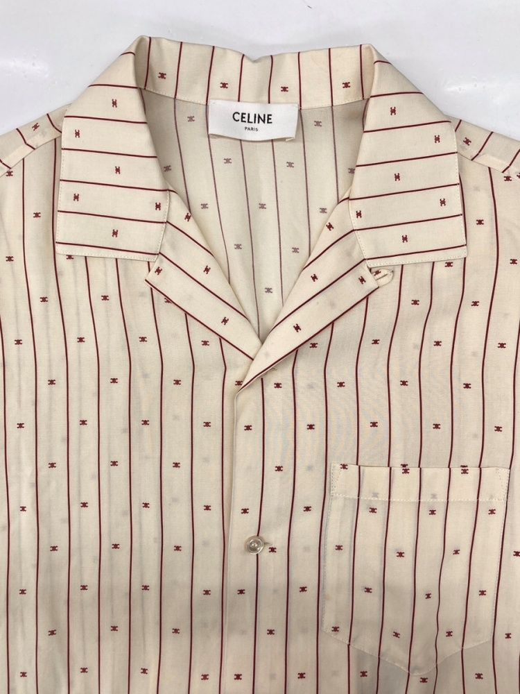 セリーヌ Céline Mini Triomphe Stripe Hawaiian Shirt ミニ