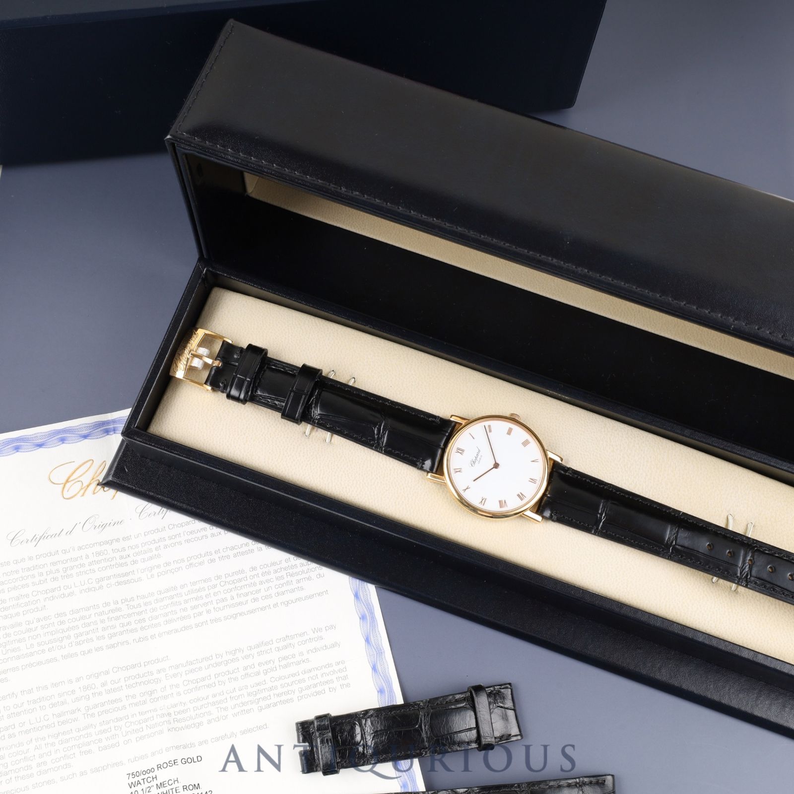 ショパール クラシック 163154/987 手巻き Au750 革 純正ピンバックル 