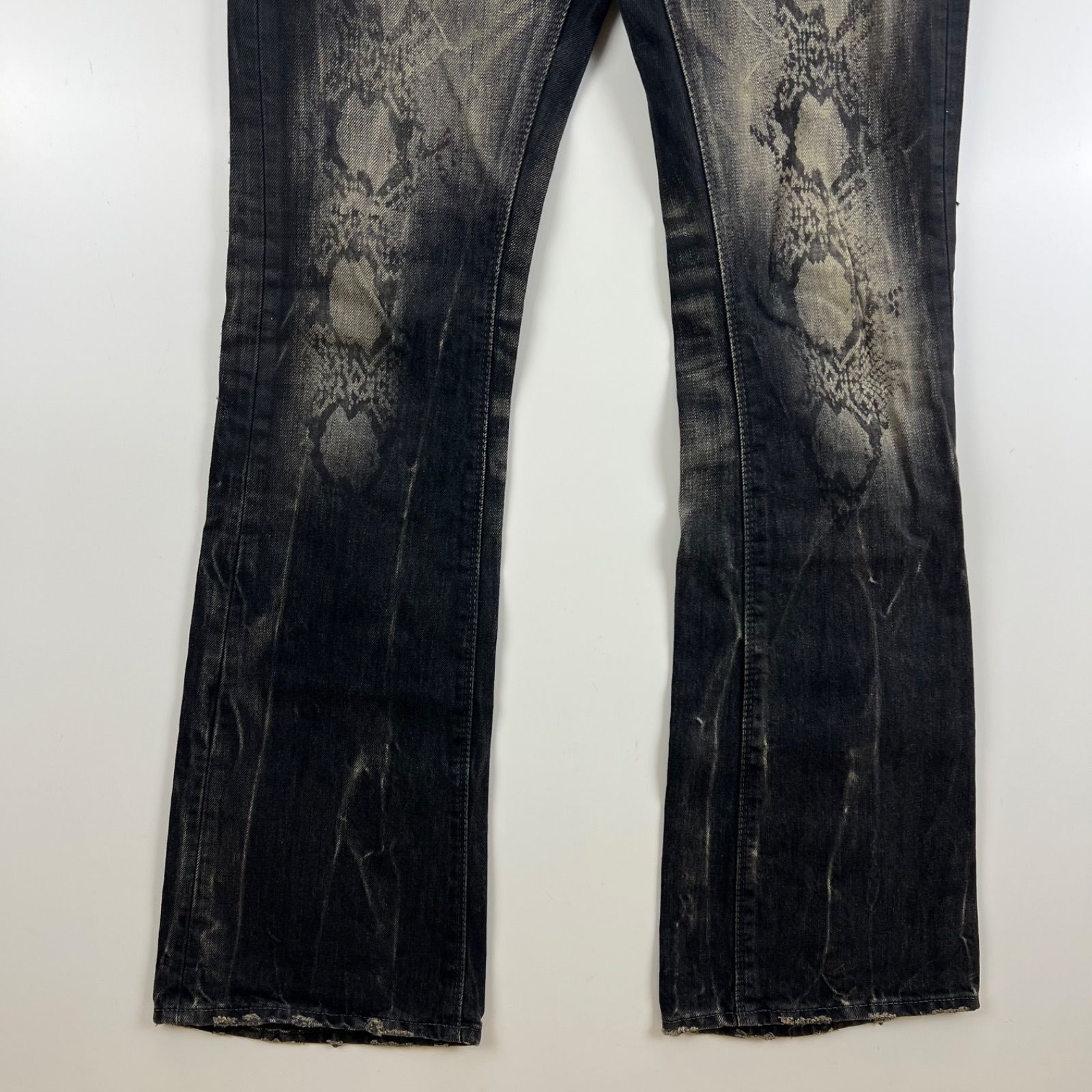 FUGA 00s y2k archive Python black flare denim pants 46 フーガ